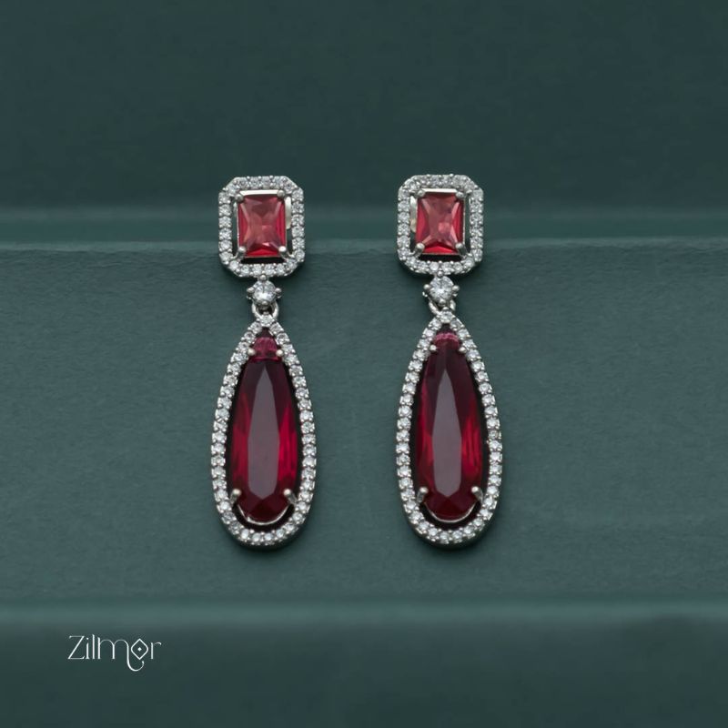 Silver AD Stone Earrings -OT100785