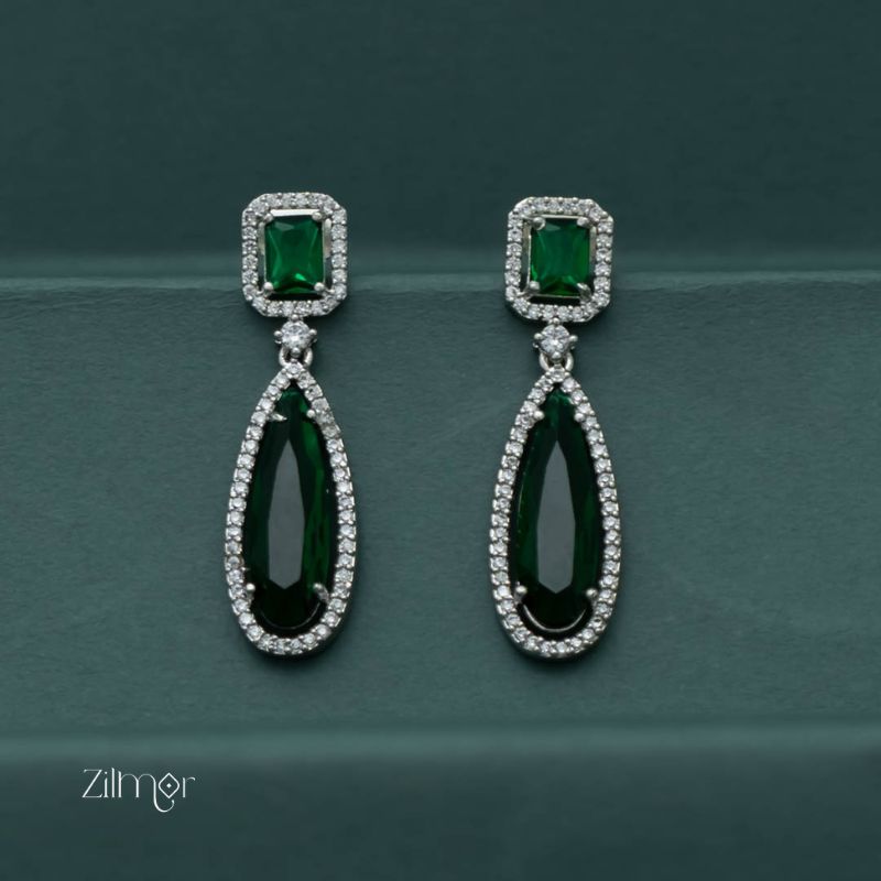 Silver AD Stone Earrings -OT100785