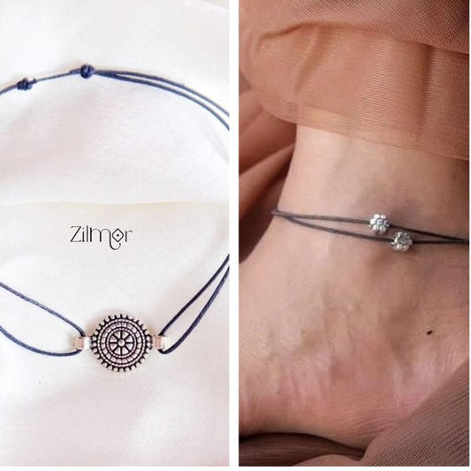 Combo of Sunflower & Mandala Charm Anklet 2-Zilmor