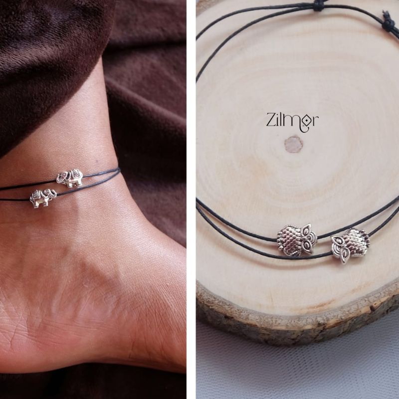 Combo of Owl & Elephant Charm Anklets 2-Zilmor