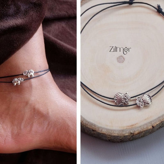 Combo of Owl & Elephant Charm Anklets 2-Zilmor