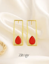 Rain Drop Natural Stone Earrings (color option) - KE100773 1-Zilmor