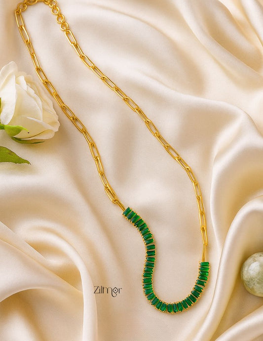 KY101963 - Anti Tarnish Halflink Tennis Necklace 1-Zilmor