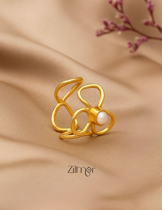 AS1011856 - Contemporary Pearl Adjustable Ring 1-Zilmor