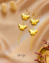 ZA1011871 - Butterfly Brass EarCuff Earrings 1-Zilmor