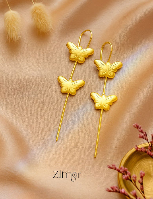 ZA1011871 - Butterfly Brass EarCuff Earrings 1-Zilmor