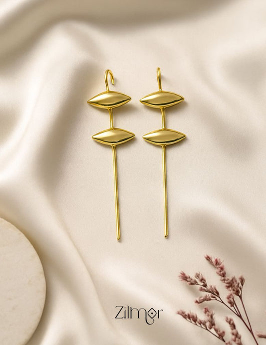 ZA1011873 - Geometric Brass EarCuff Earrings 1-Zilmor