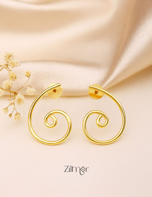 Spiral Brass Earrings - AS100759 1-Zilmor