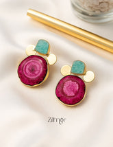 KR200131 - Druzy and Natural Raw Stone Earring 1-Zilmor