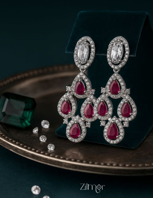 Alda - American Diamond Earrings (Colour options) 1-Zilmor