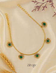 ZS1011978-  Gold Plated Kerala Traditional AD Stone Palakka Necklace