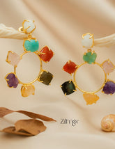 AS101969 - 7 Chakra Natural Raw Stone Earrings 1-Zilmor