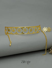 ZA1011161 - Hanging Flower Collar Choker Necklace with Earrings 2-Zilmor