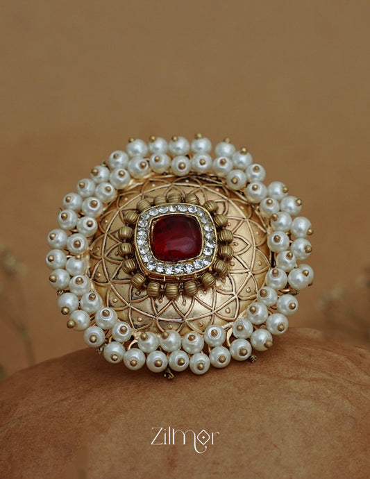 ZA1011167 - Pearl Cluster Adjustable Ring 1-Zilmor