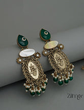 ZA1011174 - Kundan Pearl Drop Earrings(color option) 5-Zilmor