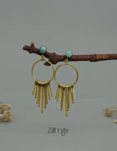 ZA1011177 - Circle With Multi Bar Charms Earrings 1-Zilmor