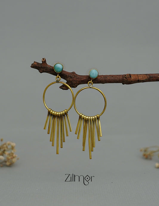 ZA1011177 - Circle With Multi Bar Charms Earrings 1-Zilmor