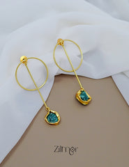 ZA1011441 - Natural Raw Stone Earring (color option) 4-Zilmor