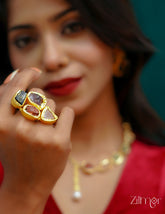 ZA1011443 - Natural Raw Stone Adjustable Ring 1-Zilmor