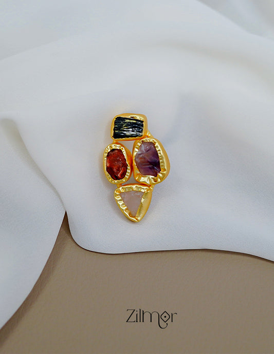 ZA1011443 - Natural Raw Stone Adjustable Ring 2-Zilmor