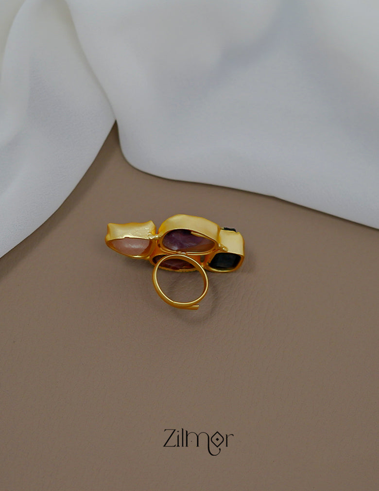 ZA1011443 - Natural Raw Stone Adjustable Ring 4-Zilmor