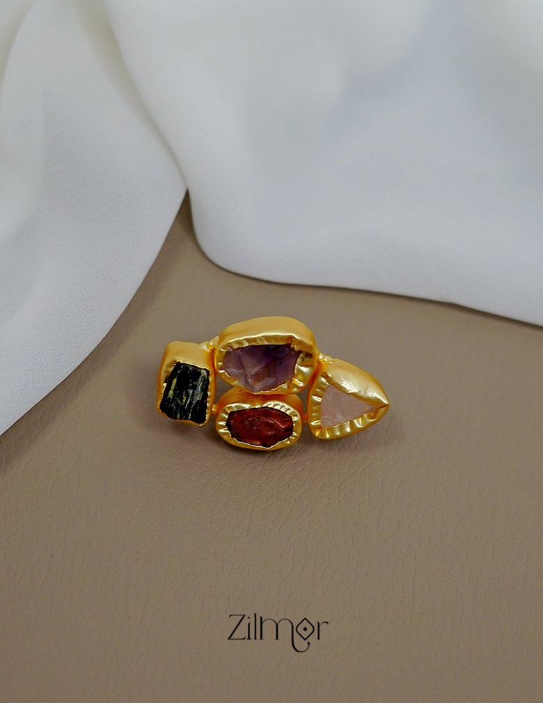 ZA1011443 - Natural Raw Stone Adjustable Ring 3-Zilmor