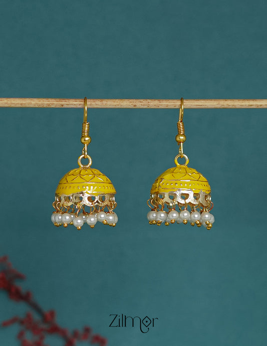 ZI1011283 - Meenakari Jhumka Earrings 1-Zilmor