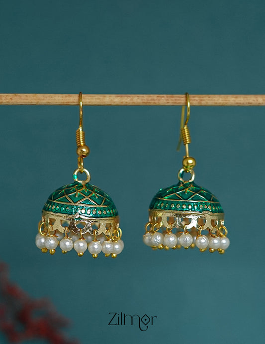 ZI1011283 - Meenakari Jhumka Earrings 2-Zilmor