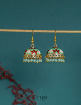 ZI1011292- Meenakari Jumkha Hoop Earrings 1-Zilmor
