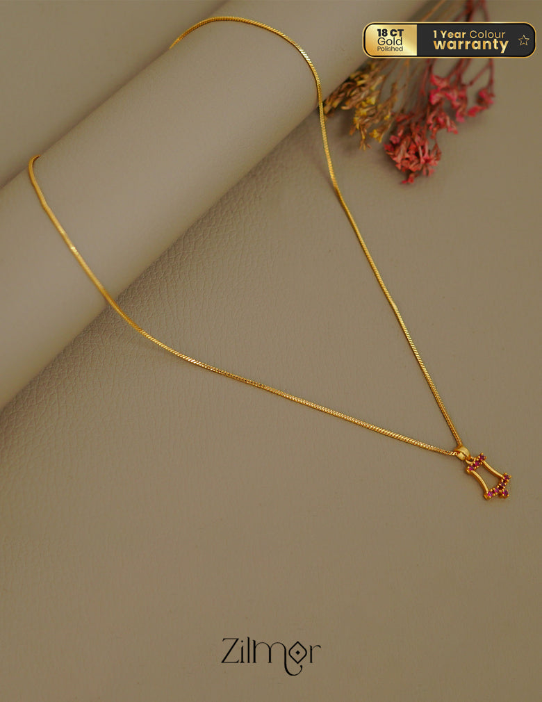 ZK1011392 - Gold Tone AD Stone Simple Necklace