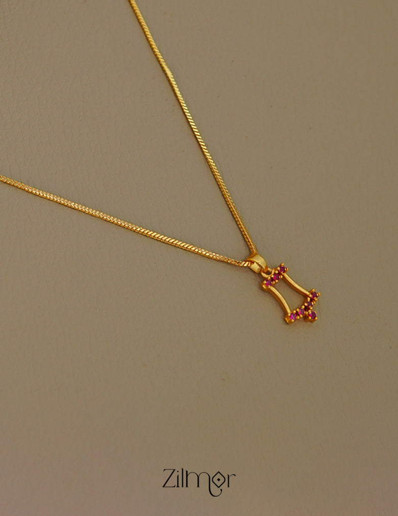ZK1011392 - Gold Tone AD Stone Simple Necklace