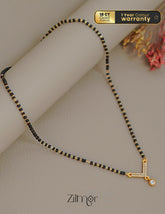 ZK1011394 - Gold Plated AD Stone Pendant Mangalsutra Necklace 1-Zilmor