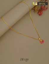 ZK1011403 - Gold Tone AD Stone Simple Necklace 1-Zilmor