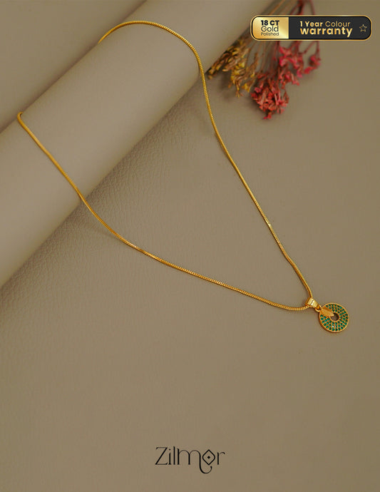 ZK1011403 - Gold Tone AD Stone Simple Necklace 2-Zilmor