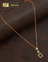 ZK1011410 - Gold Tone AD Stone Simple Necklace 1-Zilmor