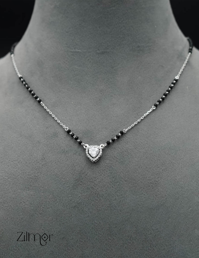 ZM101311 - 925 Silver AD Stone Pendant Mangalsutra Necklace 2-Zilmor