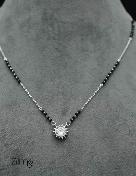 ZM101314 - 925 Silver AD Stone Pendant Mangalsutra Necklace 2-Zilmor