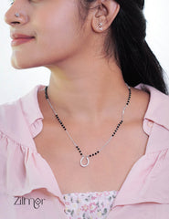 ZM101315 - 925 Silver AD Stone Pendant Mangalsutra Necklace 1-Zilmor