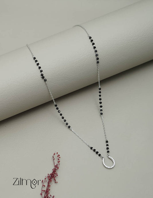 ZM101315 - 925 Silver AD Stone Pendant Mangalsutra Necklace 2-Zilmor