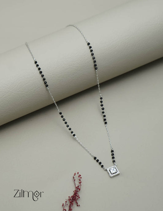 ZM101317 - 925 Silver AD Stone Pendant Mangalsutra Necklace 2-Zilmor