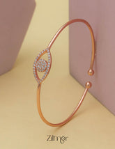 ZM101403 - 925 Silver Rose Gold Adjustable Bangle 1-Zilmor