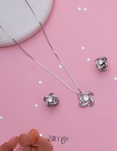 ZM101405 - 925 Silver Necklace Earring Set 1-Zilmor
