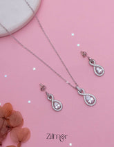 ZM101407 - 925 Silver Necklace Earring Set 1-Zilmor