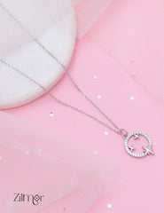 ZM101417 - 925 Sterling Silver CZ Stone Designed Pendant Necklace 1-Zilmor