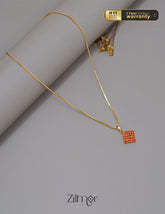 ZN1011523 - Gold Tone AD Stone Simple Necklace 1-Zilmor