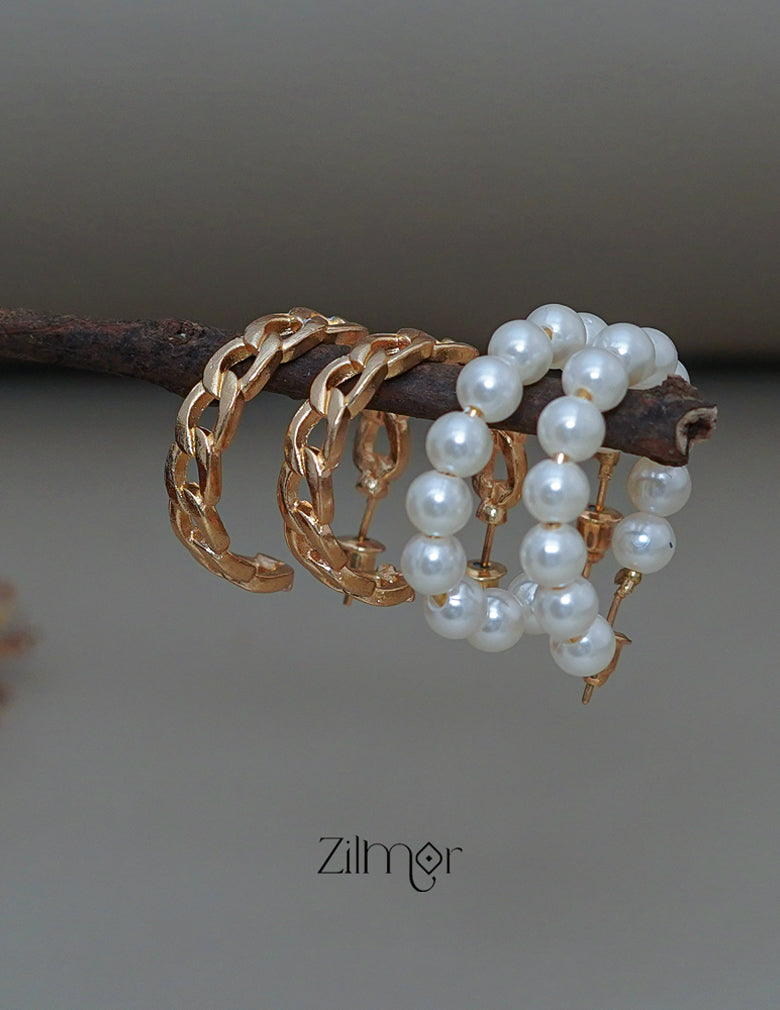 BK1011308 - Contemporary Combo Hoop Earrings 1-Zilmor