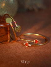 KY1011757- Gold tone Lakshmi coin &Palakka Kada Bangle Combo (color option) 1-Zilmor