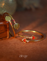 KY1011757- Gold tone Lakshmi coin &Palakka Kada Bangle Combo (color option) 1-Zilmor