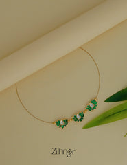 Statement triple lotus pendant with invisible thread necklace