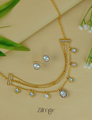 Designer Polki Stone Choker Necklace – Multi Layer Premium Gold Plated